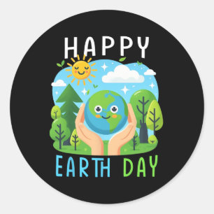 Earth Day Save the Planet Niedlich Earth Day Runder Aufkleber