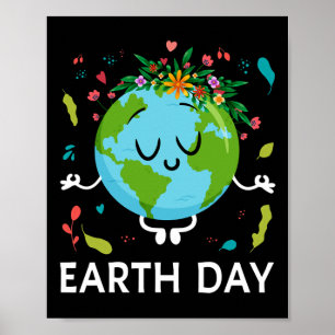 Earth Day Shirt Floral Niedlichen und Friedlichen  Poster