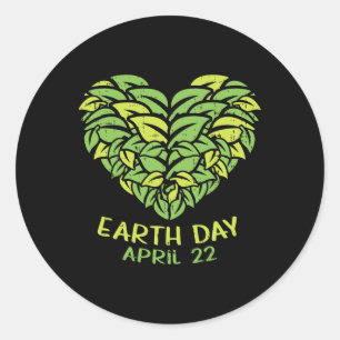 Earth Day Shirt Pro Umgebung Herzstück Pflanze Lea Runder Aufkleber