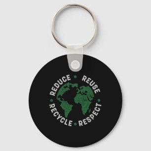 Earth Day Shirt Teacher Environment Day Recycelte Schlüsselanhänger