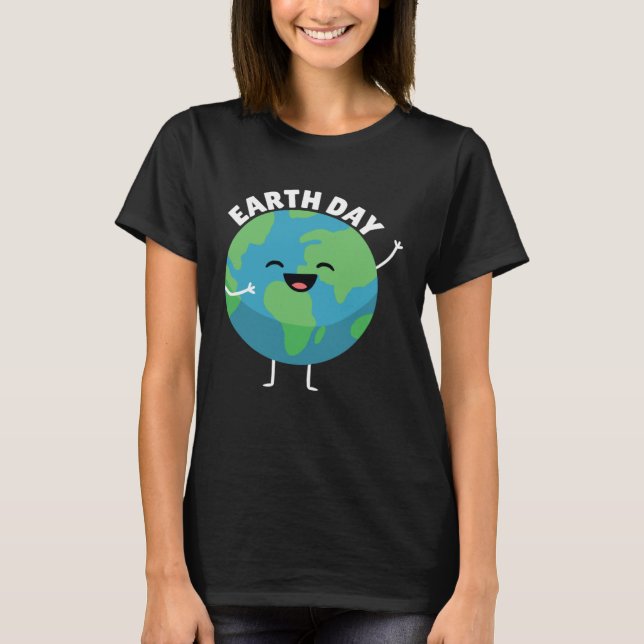 Earth Day Smiling Planet  Mother Earth Nature T-Shirt (Vorderseite)