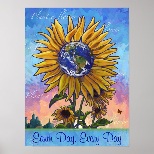 Earth Day Sonnenblume Poster (Vorne)