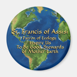 Earth Day & St. Francis of Assisi Button Magnet