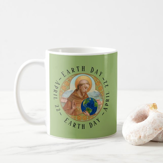 Earth Day & St. Francis of Assisi Coffee Tasse (Mit Donut)