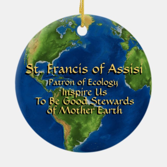 Earth Day & St. Francis of Assisi Keramik Ornament (Hinten)
