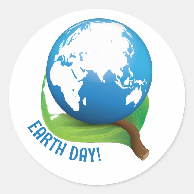 Earth Day Sticker, Erde Runder Aufkleber (Vorderseite)