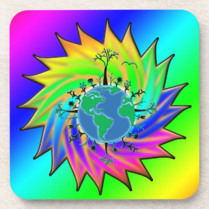 Earth Day ~ Sunburst Getränkeuntersetzer