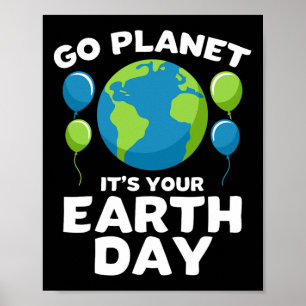 Earth Day T Shirt für Kinder Go Planet Ihr Herz Poster