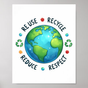 Earth Day Teacher Environment Day Recycelte Earth  Poster