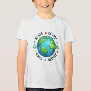Earth Day Teacher Environment Day Recycelte Earth Tri-Blend Shirt