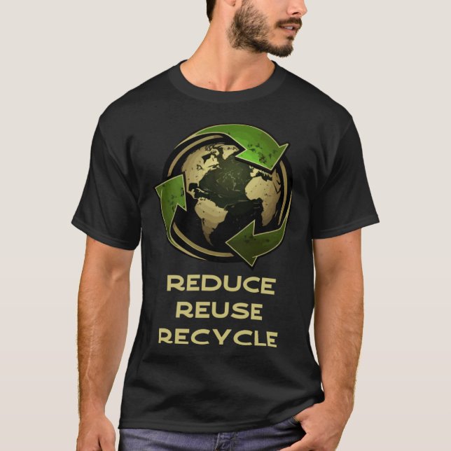Earth Day Teacher Reduce Reuse Recycle T-Shirt (Vorderseite)