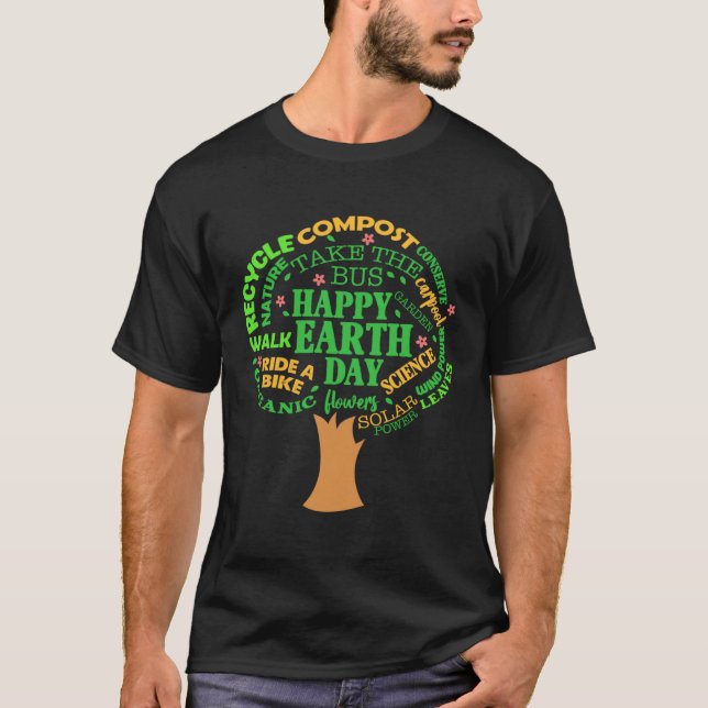 Earth Day Tree Environment Awareness Nature Lover T-Shirt (Vorderseite)
