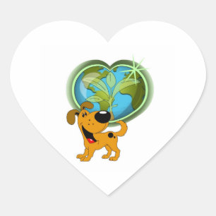 Earth Day und Pumpkin Herz-Aufkleber