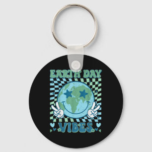 Earth Day Vibes Hippie Planet Jahrestag Erde Da Schlüsselanhänger