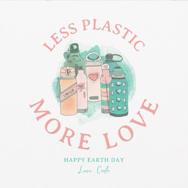 Earth Day Water Bottles Feiertagskarte (Von Creator hochgeladen)