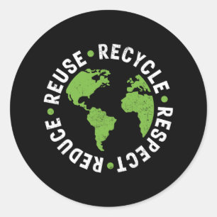 Earth Day Wiederverwendung Recycle Respektschutz r Runder Aufkleber