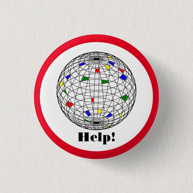 Earth Day, wireframe, personalisiert Button (Vorderseite)