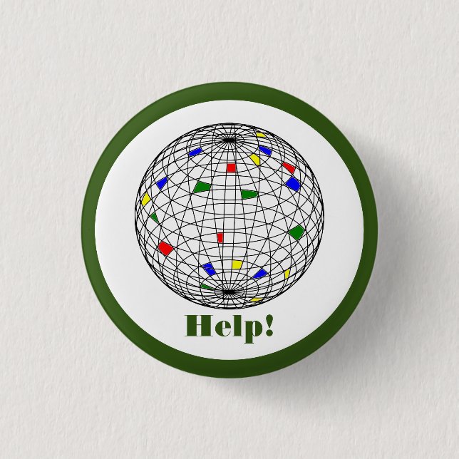Earth Day, wireframe, personalisiert Button (Vorderseite)