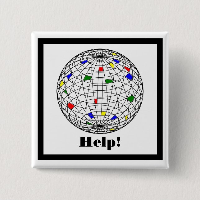 Earth Day, wireframe, personalisiert Button (Vorderseite)