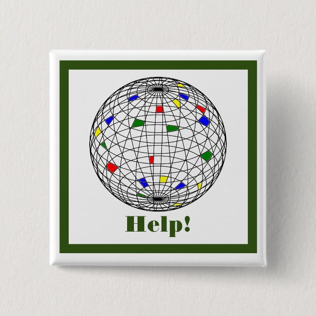 Earth Day, wireframe, personalisiert Button (Vorderseite)
