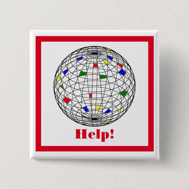 Earth Day, wireframe, personalisiert Button (Vorderseite)