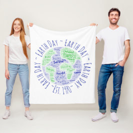 Earth Day Word Art Fleecedecke