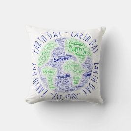 Earth Day Word Art Kissen