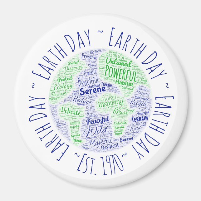 Earth Day Word Art Magnet (Vorne)