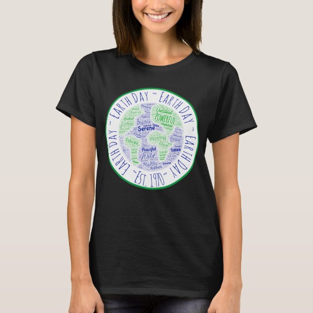 Earth Day Word Art T - Shirt (Vorderseite)