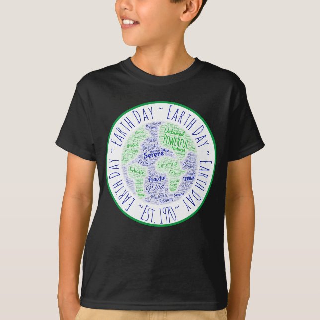 Earth Day Word Art T - Shirt (Vorderseite)