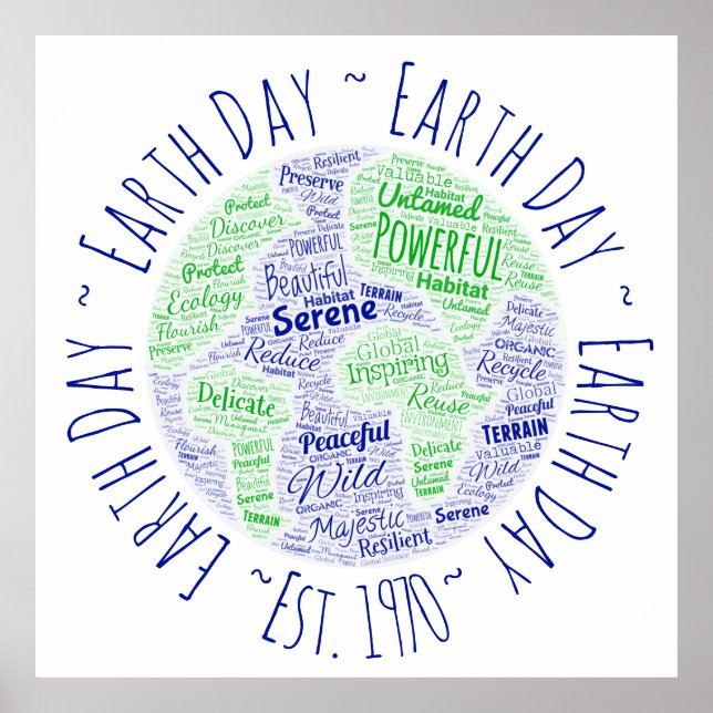 Earth Day Wordart Poster (Vorne)