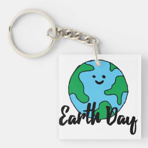 Earth Day World Ecofriendly Icon Happy Earth Clipa Schlüsselanhänger