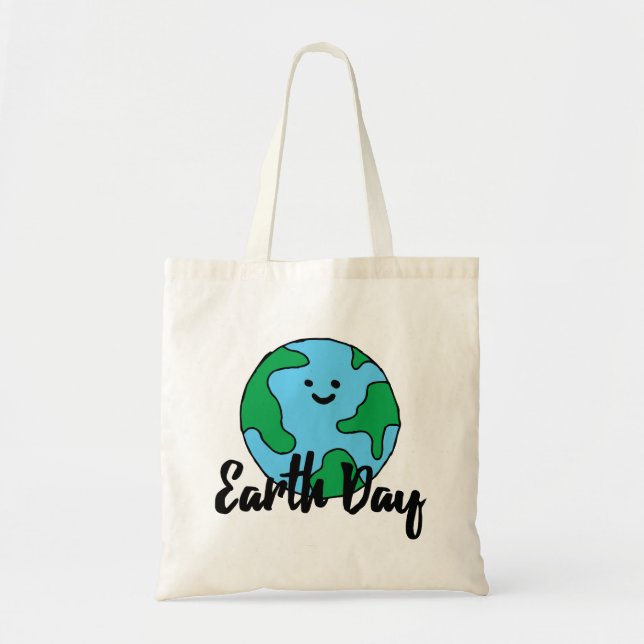 Earth Day World Ecofriendly Icon Happy Earth Clipa Tragetasche (Vorne)