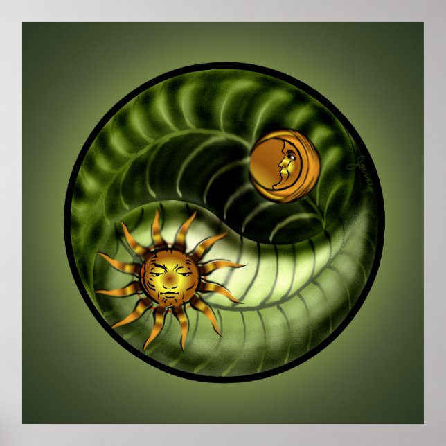 Earth Day Yin Yang Print Poster (Vorne)