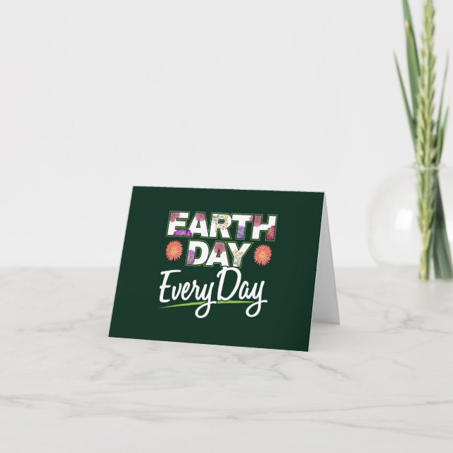 Earth Day - Zinnia Blume Nature Lover Karte (Vorderseite)
