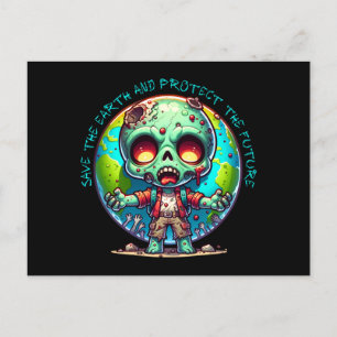 Earth Day Zombie Postkarte