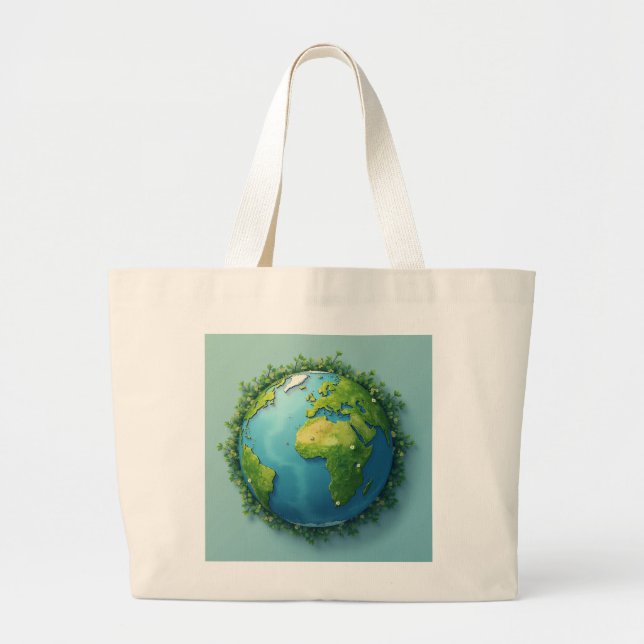 Earth Design Öko Bag - Ein kleiner Schritt für den Jumbo Stoffbeutel (Vorne)