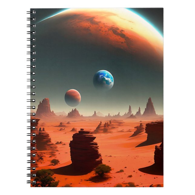 Earth Dies ist ein Mars, das anruft, ein Notebook Notizblock (Vorderseite)