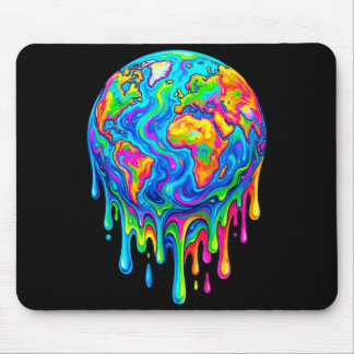 Earth Drip Design Earth Day Melting Earth Mousepad