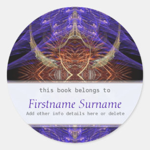 Earth Feathers Fraktal Art Buchzeichen Sticker