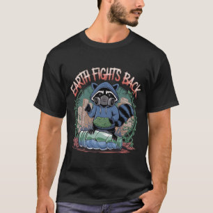 "Earth Fights Back" Öko-Rebel-Raccoon-T - Shirt - 