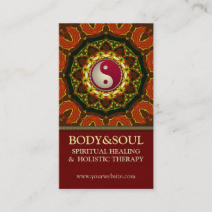 Earth Fire Mandala YinYang New Age Business Cards Visitenkarte