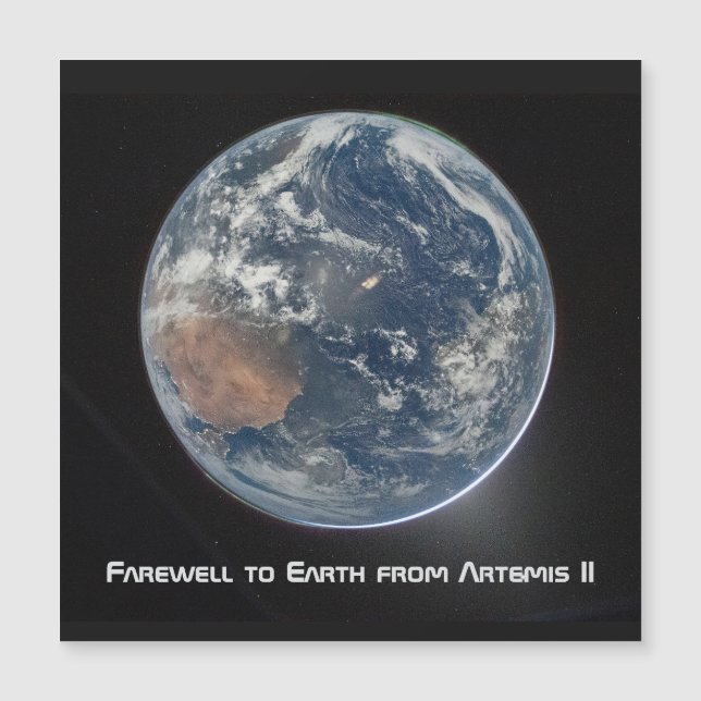 Earth From Artemis II Magnetkarte (Vorderseite)
