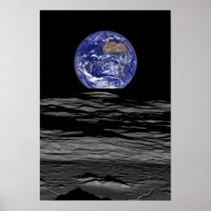Earth from the moon poster