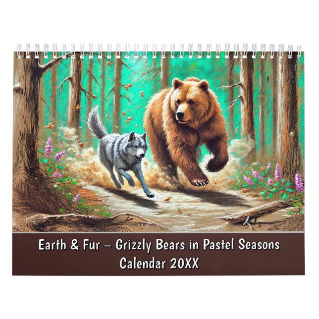 Earth & Fur – Grizzly Bears in Pastel Seasons Kalender (Titelbild)