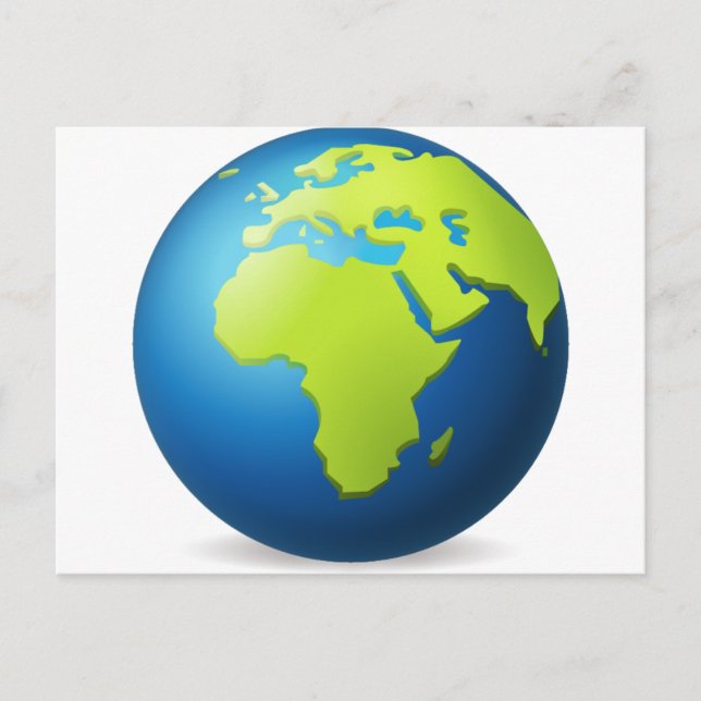 Earth Globe Europe Africa - Emoji Postkarte (Vorderseite)