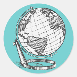 Earth Globe Runder Aufkleber