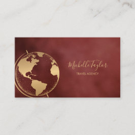 Earth Globe Word Map Reisebüro Agent QR Code Visitenkarte