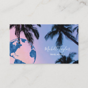 Earth Globe Word Map Reisebüro Agent QR Code Visitenkarte