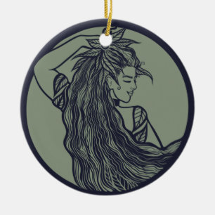 Earth Goddess Green Hexe Pagan Druid Hexen Keramik Ornament